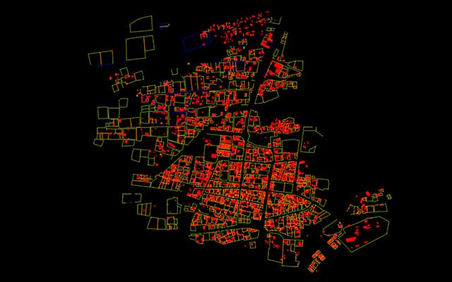 نقشه برداری هوایی شهر نگور نقشه کاداستر